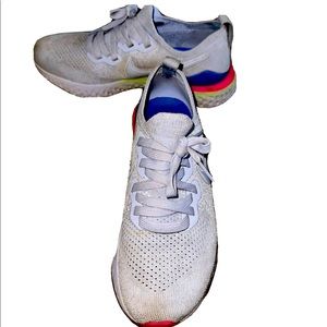 Nike Flyknit 2 Women Epic React Running Shoes light blue sz7.5excellent preowned